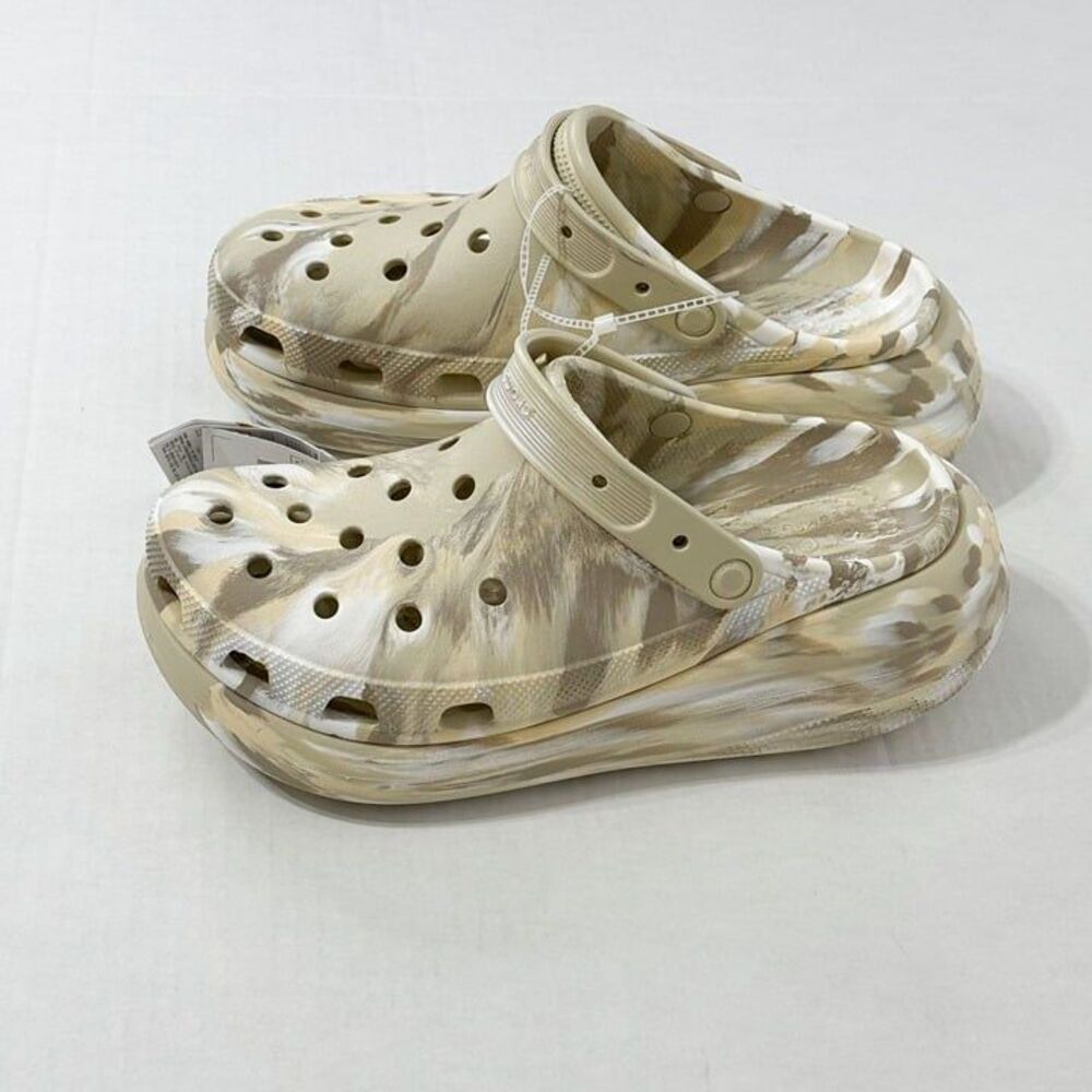 Crocs NWT Sz M12/W14 Bone Multi Classic Crush Platform Clogs - Picture 9 of 9
